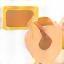 Hand applying sticker icon